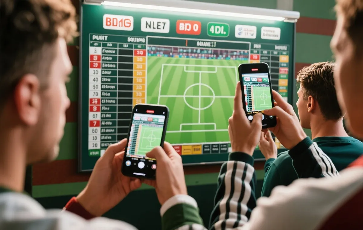 球迷查看世界杯赛程与比分